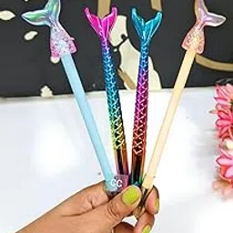 CLICKETY CLACK Beautiful Mermaid Non Sharpening Keep writting Pencils with Pens/Birthday Theme Party Favor Mermaid Fish Return Gift for Kids & Adults/School Office Tuition Small Combo (Pack of 4)-image-82