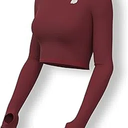 Sfytt Women Workout Crop Top Athletic Yoga Long Sleeve Fitness Tight Tee Gym Cropped Tank Tops image 1