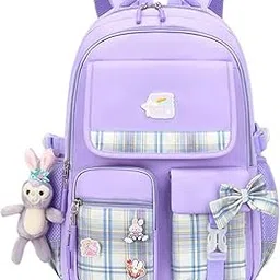 adson Kawaii Girls Korean Tie Bow Travel School Bag|Backpack Aesthetics Large 16Inches Capacity Casual Day Pack Bookbag Rucksack School|College Backpack, Princess Backpack Bookbag-picture-16
