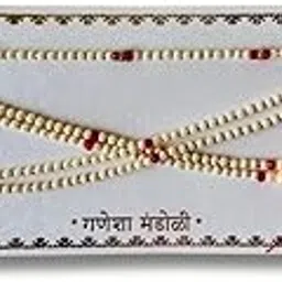 haldi mehendi shaadi Traditional Maharashtrian Mundavali (Pack of 2) for Bride & Groom in Wedding Haldi ceremony (Golden Pearl Bashing)-picture-35