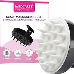 MildCares Scalp Massager Brush (Black)| Scalp Exfoliator Scrubber for Anti-Dandruff | With Soft Silicone Bristles Comb | For Dry Massage, Oil & Shampoo | All Hair Types| Head Massager for Men & Women-image-14