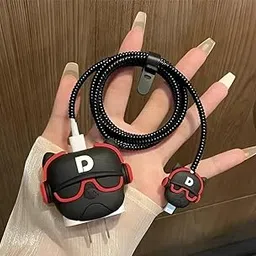 CEVRO Charger Protective Case for Apple 18W -20W iPhone Adapter Charger Cartoon & Silicon Lightning Data Cable Case (Bull-Dog)-picture-31