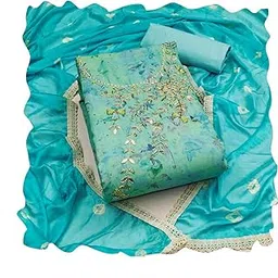 negroni Women's Embroidered Unstitched Dress Material with Dupatta and Beads & Stones Handwork on Neckline & Hemline - MD_11416-picture-27