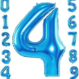 1 Pc Big Size Number 4 Foil Balloon 32 Inch Large Blue Number Foil Balloon 0 to 9 Number Balloons for Decoration 4th Birthday Anniversary Decoration Items (Pack of 1, Blue)-image-89