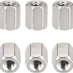 DTGN #4-40x6mm(DXL) - Hex Standoff Spacer Nuts -100Pack- Good for Electronic Machine - Brass Female Coupling Screws - Nickle Plated-picture-12