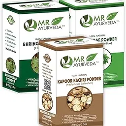 MR Ayurveda Kapoor Kachri, Bhringraj and Neem Powder - Set of 3 (300 Grams)-image-64