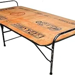Compact Plywood Folding Bed with Iron Frame, Portable Single Bed, Natural Wood Finish, Metal Support 3x6 feet-picture-30