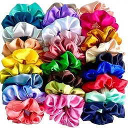 CARRYTHECUTE Premium Satin Scrunchies Set (Pack of 12) - Random Shades | Soft Scrunchies Set | Trendy Hair Bands | Scrunchie Rubber band for women and girls | Stylish & Gentle Hair Accessory | Fashionable Ponytail Holders | Best Gift Set-picture-23
