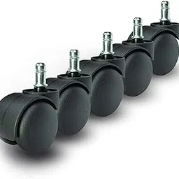 Digionics Pin Type Nylon Office Casters Wheel Chair Black - Pack of 5 (Design 1)-picture-34
