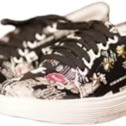 vr the style Presents Women’s Casual Sneakers Shoes | Soft Cushioned Insole | Stylish and Fashionable Women's and Girls' Laced Shoes | Black Star Designed Shoes | Trendy Footwear for Girls & Womens-picture-11