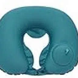 Sakar 3 pcs Automatic Inflatable U-Shaped Neck Pillow | Portable Push-Type Travel Velvet Soft Air Cushion for Travel, Outdoor, Camping, Backpack, Car, Plane Compact Finger Press Valve image 1