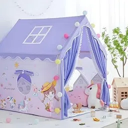 Lalakiya'S Jumbo Size Light Weight Kids Play Tent House for 3-13 Year Old Kids Girls and Boys (Purple Girl KSN)-image-5
