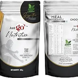 JUST GO NUTRITION Meal Replacement Powder - 20 Servings | 20g in Each | 400gm | Convenient and Flavorful Meal Replacement Powder For Men And Women (Imported Ingredients) (Chocolate)-picture-14