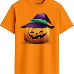 enciger Halloween Party T-Shirt | Scary Pumpkin Faces Print Unisex Cotton Tee | Trendy October Costume Top for Men & Women-picture-24