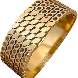 vien Trendy Gold Plated Wide Cuff Bracelet for Women & Girls | Adjustable Open Bangle | Stylish Wear Fashion Jewelry | Statement Bracelet Gift-picture-23