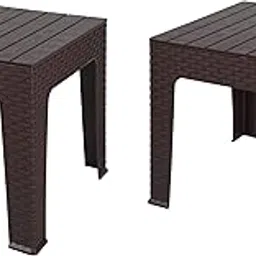 SkyGlamour Supreme Jazz Light Weight Plastic Coffee Table for Indoor and Outdoor Use (Color: Wenge; Qnt. 02 Pc.) image 1