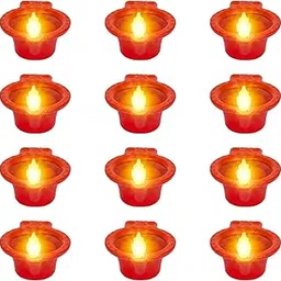 12 Pcs Water Diyas for Home Decoration | 48hrs Burnning | Diwali Decoration for Home Light | Battery | Flameless | Pet Friendly | Water Sensor Diya Lights (Water Diyas Pack of 12)-image-62