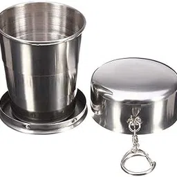 Pritama/TINKDAS Stainless Steel Folding Glass Travel Mug Cup Glass/Camping Water Glass/Collapsible Shot Glass/Expandable Shot Glass (150 ML)-picture-60