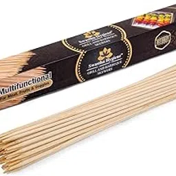 SWASTHA HYGIENE (12 inch - 3mm) 240 Wooden Bamboo Skewers | Bamboo Skewers for Grill | Barbeque Sticks-picture-11