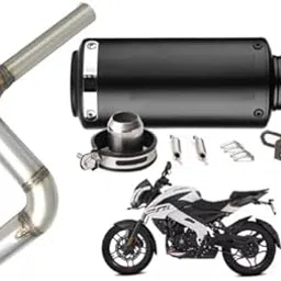 Acube Mart Bike Exhaust Straight (Black) For -Universal Modified Fitment with Bajaj pulsar NS 125/180/160/200 bend pipe Full Exhaust System (Stainless Steel)-image-30