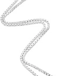 mj 925 MJ Silver and Box Chain for Unisex- Adult & Child-picture-18