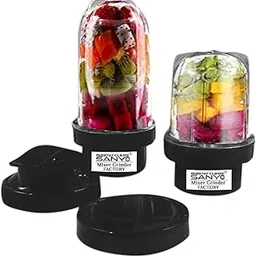 MasterClass Sanyo Bullet Jar for Mixer Grinder Combo of 2 Jar (530 ML, 350 ML) with Gym Sipper Cap, Black- NMGF92-picture-44