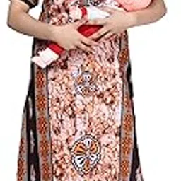 Half Sleeve Cotton Nursing Feeding Maternity Nighty/Nightgown/Maxi/Nightdress for Women-picture-58