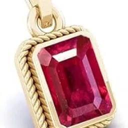 apsloose 5.25 Ratti 4.50 Carat Certified Ruby Stone Gold Pendant/Locket For Men And Women-picture-31