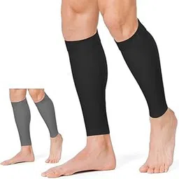 Unisex Grey&Black Calf Support (S) - Compression Sleeve for Leg Pain Relief, Muscle Recovery & Injury Prevention, Lightweight & Breathable Design - (Pack of - 1)-picture-26