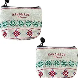 kraptick Multipurpose Coin Pouch – Compact Zipper Purse for Coins, Cash & Small Essentials Durable & Stylish Fabric Mini Organizer for Daily Use (Geometric Pattern) (Pack of 2)-picture-23