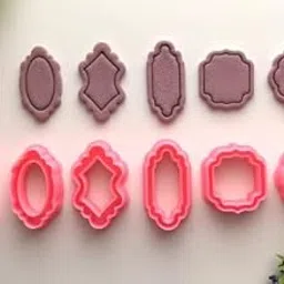 Polymer Clay Cutters, Window Frame Cutter, Clay Earring Making Tools, DIY, Set of 6 Designs-picture-14