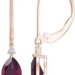 Goldhartz Pear Amethyst January Birthstone Dangle Earrings for Women, 14K Gold Micron Plated 925 Sterling Silver, Teardrop Huggie Earrings, Bridesmaids Gift, Prom Jewelry-picture-39