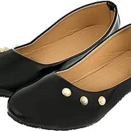 ar eyewar Women's Genuine Soft Leather Black Bellie Juttis | Japuri Rajasthani Mojadi | Punjabi Casual Jutti | Girl's Office Flat Jooti Ladies Mojari | -RR22WMO805-0P-picture-30