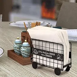 APEROL DESIGN Barricades Tissue and Napkin Holder for Dinning Table (Black,)-picture-24