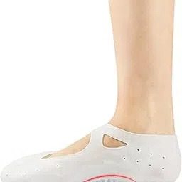 WROXTY Silicone Socks for Women Crack Heel Repair Socks Dry Feet Heel Repair Spa Socks Professional Moisturizer Silicone Gel Socks with Arch Support Dry Crack Feet Treatment for Women or Men, One Pair, white-image-28