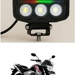 GONAMA Universal 60W Super Bright 6 LED Fog Light With Centre Rbg Lighting | Dual Color Yellow & White Universal Fit for Car & Motorcycle 1pcs Comfortable With C-B Uni-corn Dazz-ler-picture-11