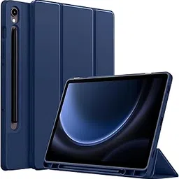 M Cart Cover for Samsung Galaxy Tab S10 / S9 / S8 / S7 10.9'' inch Cover, Soft Flexible Flip Case Cover with S Pen Holder for Samsung Galaxy T S9 FE / S10 FE Auto Sleep Wake (Dark Blue)-picture-69