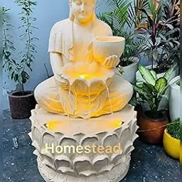Homestead Decore Solution Bowl Buddha Water Fountain for Home Decor & Living Room | Big Water Fountain for Offices & Home Decoration | Buddha Water Fountain Big Size-image-32