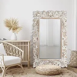 WoodIdea Wooden Mirror Frame, Wall Hanging Wood Frames, Vintage Design Frame Antique Frame for Bedroom || Home Decor || Living Room Without Mirror ||-image-20