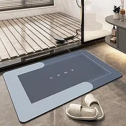 KALQIAD Bathroom Door Mat | Anti Slip Floor Mat for Home and Kitchen | Anti Skid Water Soaking Bathroom Mat | Super Quick Water Absorbent Rubber Foot Mat (Square)-image-86