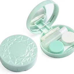 VividVisionInt® Cute Mini Portable Contact Lens Case Container Kit with Mirror Tweezer Lens Stick And Solution Bottle Daily Useable Travelling home storage Easy to Carry Lenses LC 3035 B SEA GREEN-image-67