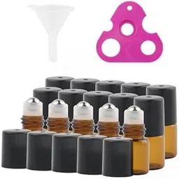 UJEAVETTE® 6x15Pieces Rollerball Bottle Leakproof for Body Oils Perfume Storage Home 2ml-picture-29