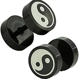 gadgetsden 316L Stainless Steel Yin Yang Fashion Screw Barbell Ear Earrings Studs for Men-picture-45