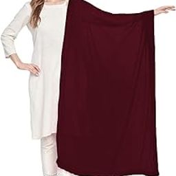 dupatta bazaar Woman's Maroon Chiffon Dupatta-picture-24