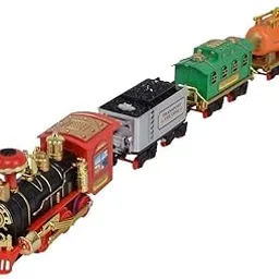 Bluebell choochoo Toy Train emits Real Smoke with Light and Sound Track Set for Kids|Battery Operated Choo Choo Classical Toy Train Set- Multi Color-picture-31