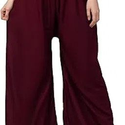 Aceola Loose Leg Casual Solid Color Womens Flowy Palazzo Pants-image-5
