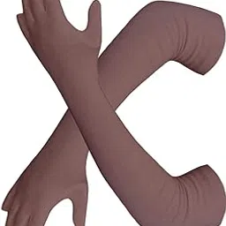 QUEERY Brown Cotton Driving Gloves Sunlight UV Protective-picture-15
