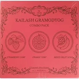 Kailash Gramodyog Natural Fruit Soap Combo (Pack of 3 x 125g) - Strawberry, Orange, Mixed Fruit - Handmade, Skin Brightening & Moisturizing Bath Bar-picture-12