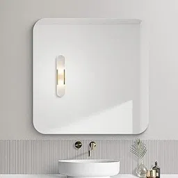 ARC homes Premium Wall Mounted Square Glass Mirror for Bathroom Living Room Washbasin Mirror | Wall Mirror for Home, Unframed (45 X 45 CM)-picture-40