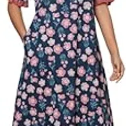 Cotton Nighty for Women — Printed Stylish Night Gown, Comfortable Sleepwear Long Nightwear, Maxi-image-1